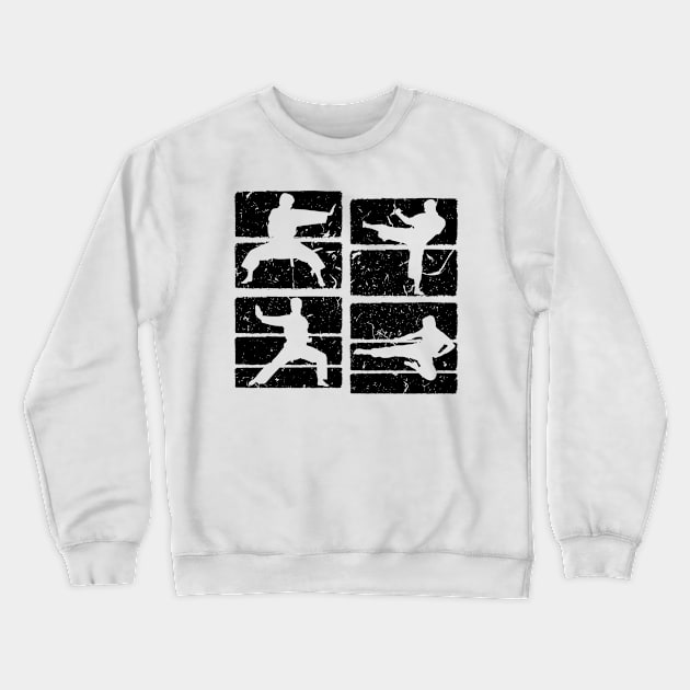 Karate Silhouette Taekwondo Kick Martial Arts Crewneck Sweatshirt by Humbas Fun Shirts